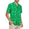 imageHawaiian Shirt for Men Button Down Short Sleeve Casual Beach Shirt Summer Wear Stylish Tropical Print Shirts3 Green Beer