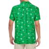 imageHawaiian Shirt for Men Button Down Short Sleeve Casual Beach Shirt Summer Wear Stylish Tropical Print Shirts3 Green Beer
