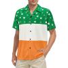 imageHawaiian Shirt for Men Button Down Short Sleeve Casual Beach Shirt Summer Wear Stylish Tropical Print Shirts3 Irish Flag