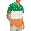 imageHawaiian Shirt for Men Button Down Short Sleeve Casual Beach Shirt Summer Wear Stylish Tropical Print Shirts3 Irish Flag