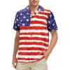 imageHawaiian Shirt for Men Button Down Short Sleeve Casual Beach Shirt Summer Wear Stylish Tropical Print Shirts4 American Flag