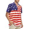 imageHawaiian Shirt for Men Button Down Short Sleeve Casual Beach Shirt Summer Wear Stylish Tropical Print Shirts4 American Flag