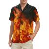 imageHawaiian Shirt for Men Button Down Short Sleeve Casual Beach Shirt Summer Wear Stylish Tropical Print Shirts5 Flame