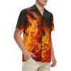 imageHawaiian Shirt for Men Button Down Short Sleeve Casual Beach Shirt Summer Wear Stylish Tropical Print Shirts5 Flame