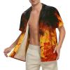imageHawaiian Shirt for Men Button Down Short Sleeve Casual Beach Shirt Summer Wear Stylish Tropical Print Shirts5 Flame