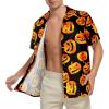 imageHawaiian Shirt for Men Button Down Short Sleeve Casual Beach Shirt Summer Wear Stylish Tropical Print Shirts5 Pumpkin Black