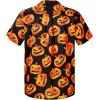 imageHawaiian Shirt for Men Button Down Short Sleeve Casual Beach Shirt Summer Wear Stylish Tropical Print Shirts5 Pumpkin Black