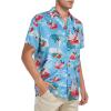 imageHawaiian Shirt for Men Button Down Short Sleeve Casual Beach Shirt Summer Wear Stylish Tropical Print Shirts6 Christmas Blue