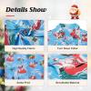 imageHawaiian Shirt for Men Button Down Short Sleeve Casual Beach Shirt Summer Wear Stylish Tropical Print Shirts6 Christmas Blue