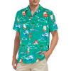 imageHawaiian Shirt for Men Button Down Short Sleeve Casual Beach Shirt Summer Wear Stylish Tropical Print Shirts6 Christmas Green