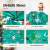 imageHawaiian Shirt for Men Button Down Short Sleeve Casual Beach Shirt Summer Wear Stylish Tropical Print Shirts6 Christmas Green