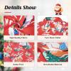 imageHawaiian Shirt for Men Button Down Short Sleeve Casual Beach Shirt Summer Wear Stylish Tropical Print Shirts6 Christmas Red