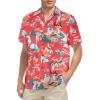 imageHawaiian Shirt for Men Button Down Short Sleeve Casual Beach Shirt Summer Wear Stylish Tropical Print Shirts6 Christmas Red