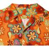 imageHawaiian Shirt for Men Button Down Short Sleeve Casual Beach Shirt Summer Wear Stylish Tropical Print Shirts70s Orange Flower