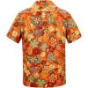 imageHawaiian Shirt for Men Button Down Short Sleeve Casual Beach Shirt Summer Wear Stylish Tropical Print Shirts70s Orange Flower