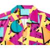 imageHawaiian Shirt for Men Button Down Short Sleeve Casual Beach Shirt Summer Wear Stylish Tropical Print ShirtsGeometric Pink
