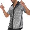imageMens 70S Disco Outfits Sequin Shirt Short Sleeve Button Down Shirts Party Novelty Shirts Nightclub Christmas Prom CostumeSilver
