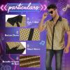 imageMens 70S Disco Outfits Sequin Shirt Short Sleeve Button Down Shirts Party Novelty Shirts Nightclub Christmas Prom CostumeSilver Lattice