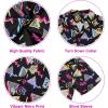 imageMens Hawaiian Shirt Floral Print Aloha Shirt Comfortable Novelty Button Down Shirts Casual Short Sleeve Beachwear for Men1 80s Geometric Black