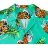 imageMens Hawaiian Shirt Floral Print Aloha Shirt Comfortable Novelty Button Down Shirts Casual Short Sleeve Beachwear for Men1 Blue Green Pineapple