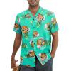 imageMens Hawaiian Shirt Floral Print Aloha Shirt Comfortable Novelty Button Down Shirts Casual Short Sleeve Beachwear for Men1 Blue Green Pineapple