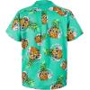 imageMens Hawaiian Shirt Floral Print Aloha Shirt Comfortable Novelty Button Down Shirts Casual Short Sleeve Beachwear for Men1 Blue Green Pineapple