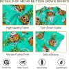 imageMens Hawaiian Shirt Floral Print Aloha Shirt Comfortable Novelty Button Down Shirts Casual Short Sleeve Beachwear for Men1 Blue Green Pineapple