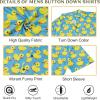 imageMens Hawaiian Shirt Floral Print Aloha Shirt Comfortable Novelty Button Down Shirts Casual Short Sleeve Beachwear for Men1 Blue Yellow Ducky