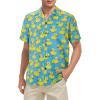 imageMens Hawaiian Shirt Floral Print Aloha Shirt Comfortable Novelty Button Down Shirts Casual Short Sleeve Beachwear for Men1 Blue Yellow Ducky