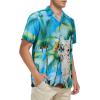 imageMens Hawaiian Shirt Floral Print Aloha Shirt Comfortable Novelty Button Down Shirts Casual Short Sleeve Beachwear for Men1 Coconut Tree Cat