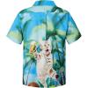 imageMens Hawaiian Shirt Floral Print Aloha Shirt Comfortable Novelty Button Down Shirts Casual Short Sleeve Beachwear for Men1 Coconut Tree Cat