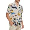 imageMens Hawaiian Shirt Floral Print Aloha Shirt Comfortable Novelty Button Down Shirts Casual Short Sleeve Beachwear for Men1 Cruise Duck