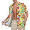 imageMens Hawaiian Shirt Floral Print Aloha Shirt Comfortable Novelty Button Down Shirts Casual Short Sleeve Beachwear for Men1 Flowery Parrot