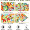 imageMens Hawaiian Shirt Floral Print Aloha Shirt Comfortable Novelty Button Down Shirts Casual Short Sleeve Beachwear for Men1 Flowery Parrot