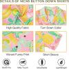 imageMens Hawaiian Shirt Floral Print Aloha Shirt Comfortable Novelty Button Down Shirts Casual Short Sleeve Beachwear for Men1 Fruit Parrot