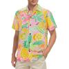 imageMens Hawaiian Shirt Floral Print Aloha Shirt Comfortable Novelty Button Down Shirts Casual Short Sleeve Beachwear for Men1 Fruit Parrot