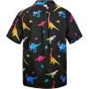 imageMens Hawaiian Shirt Floral Print Aloha Shirt Comfortable Novelty Button Down Shirts Casual Short Sleeve Beachwear for Men1 Neon Dinosaur