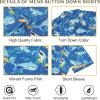 imageMens Hawaiian Shirt Floral Print Aloha Shirt Comfortable Novelty Button Down Shirts Casual Short Sleeve Beachwear for Men1 Shark