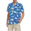 imageMens Hawaiian Shirt Floral Print Aloha Shirt Comfortable Novelty Button Down Shirts Casual Short Sleeve Beachwear for Men1 Shark