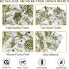 imageMens Hawaiian Shirt Floral Print Aloha Shirt Comfortable Novelty Button Down Shirts Casual Short Sleeve Beachwear for Men2 White Green Leaf