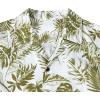 imageMens Hawaiian Shirt Floral Print Aloha Shirt Comfortable Novelty Button Down Shirts Casual Short Sleeve Beachwear for Men2 White Green Leaf