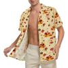 imageMens Hawaiian Shirt Floral Print Aloha Shirt Comfortable Novelty Button Down Shirts Casual Short Sleeve Beachwear for Men3 Turkey Cartoon