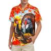 imageMens Hawaiian Shirt Floral Print Aloha Shirt Comfortable Novelty Button Down Shirts Casual Short Sleeve Beachwear for Men3 Turkey Painting