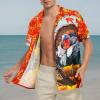 imageMens Hawaiian Shirt Floral Print Aloha Shirt Comfortable Novelty Button Down Shirts Casual Short Sleeve Beachwear for Men3 Turkey Painting