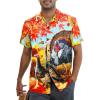 imageMens Hawaiian Shirt Floral Print Aloha Shirt Comfortable Novelty Button Down Shirts Casual Short Sleeve Beachwear for Men3 Turkey Painting