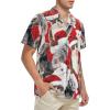 imageMens Hawaiian Shirt Floral Print Aloha Shirt Comfortable Novelty Button Down Shirts Casual Short Sleeve Beachwear for Men4 Christmas Cat