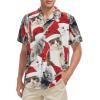 imageMens Hawaiian Shirt Floral Print Aloha Shirt Comfortable Novelty Button Down Shirts Casual Short Sleeve Beachwear for Men4 Christmas Cat