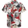 imageMens Hawaiian Shirt Floral Print Aloha Shirt Comfortable Novelty Button Down Shirts Casual Short Sleeve Beachwear for Men4 Christmas Cat