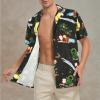imageMens Hawaiian Shirt Floral Print Aloha Shirt Comfortable Novelty Button Down Shirts Casual Short Sleeve Beachwear for Men4 Christmas Santa