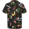 imageMens Hawaiian Shirt Floral Print Aloha Shirt Comfortable Novelty Button Down Shirts Casual Short Sleeve Beachwear for Men4 Christmas Santa